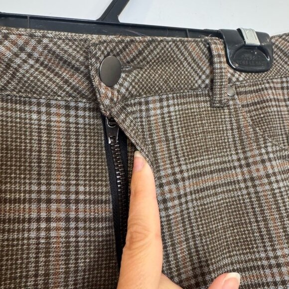 Avec les filles Brown neutral tones Plaid Pants size medium - Picture 3 of 7